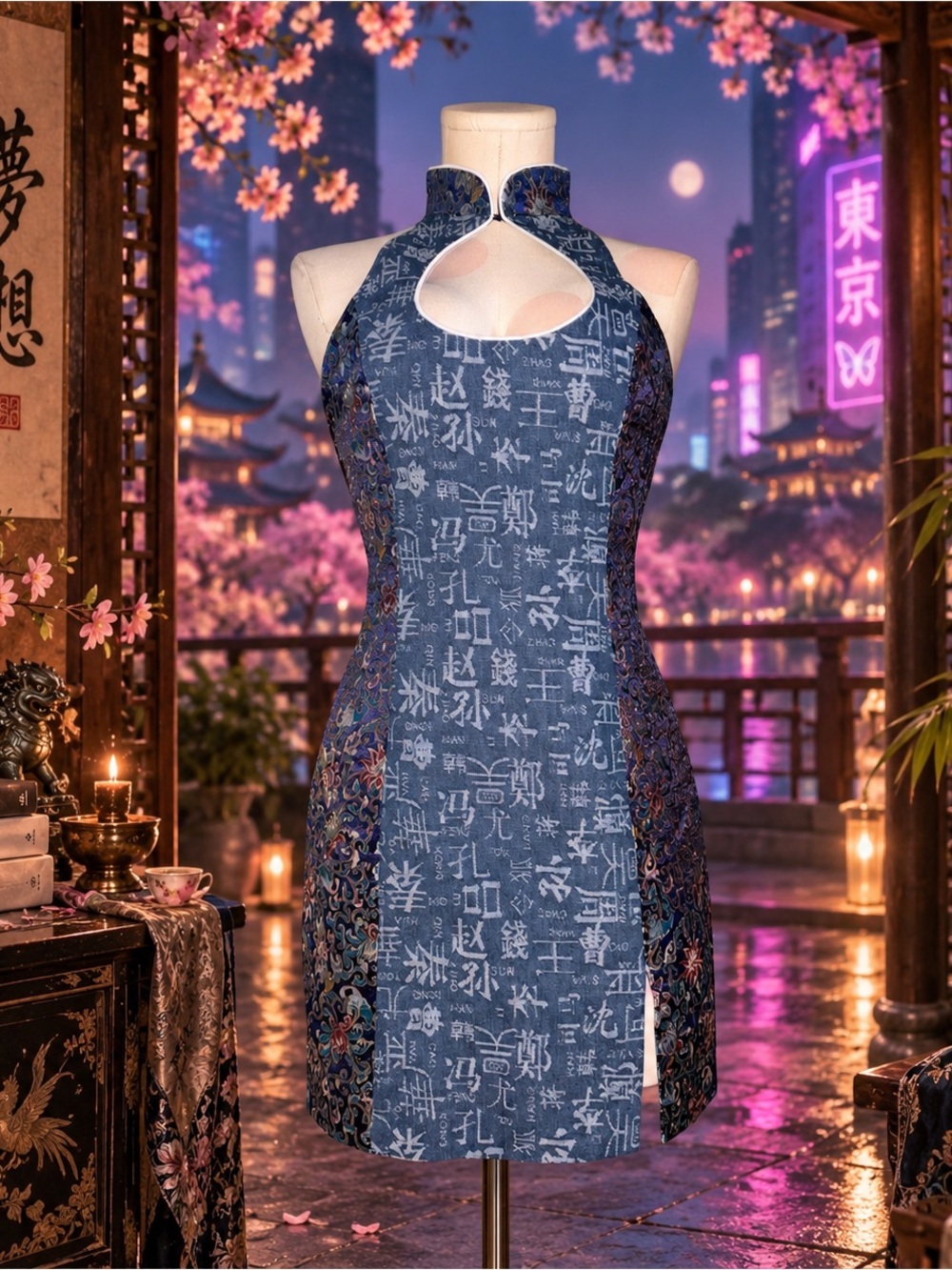 Kim Shui Brocade Combo Mini Dress — Size Small